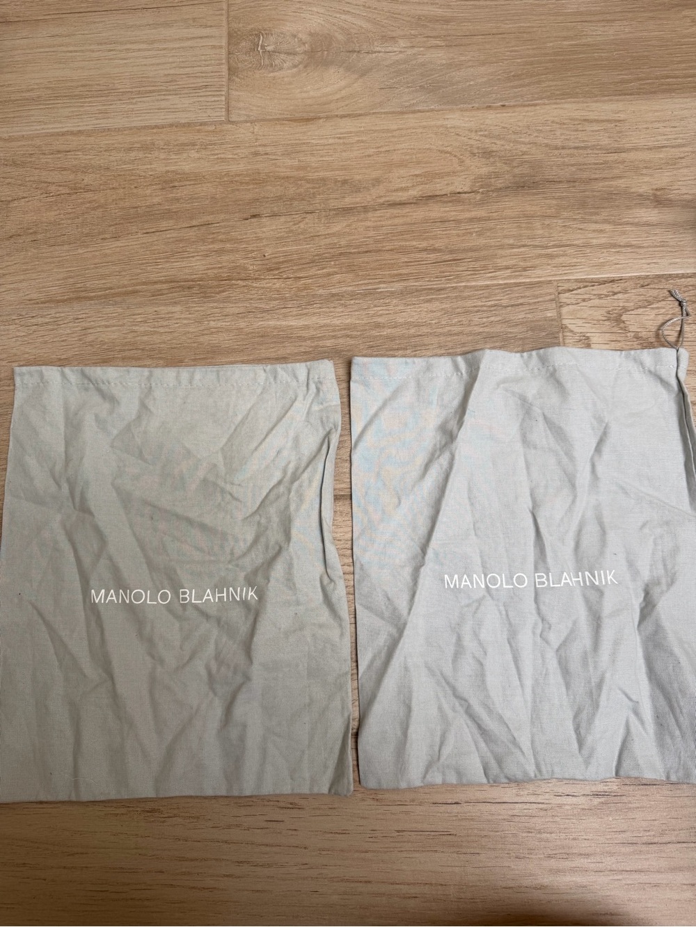 Manolo Blahnik Light Gray Shoe Dust Bags - Pair